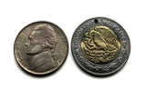 Mexico 2 Pesos coin pendant necklace jewelry Mexican eagle Ecatepec Guadalajara Puebla Juárez Tijuana León Monterrey Acapulco Yucatán Cancún Cuernavaca Oaxaca Jalisco Morelia Toluca Pachuca Chiapas n001126