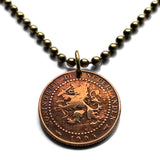 1904 Netherlands Nederland 1 Cent coin pendant Dutch lion Holland Amsterdam Rotterdam Hague Utrecht Eindhoven Groningen Tilburg Almere Breda Nijmegen Apeldoorn Ajax Haarlem Maastricht Leiden Limburg De Wallen Gouda Delft Ajax Dam Square Gelderland n001782