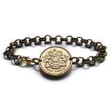 Escocia Reino Unido Gran Bretaña Moneda de 1 chelín Pulsera de eslabones rolo Joyería León escocés Edimburgo Glasgow Perth Alba Dundee Aberdeen Palacio de Holyrood Lothian Stirling Escocés Inverness Fife Británico b000078
