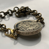 Escocia Reino Unido Gran Bretaña Moneda de 1 chelín Pulsera de eslabones rolo Joyería León escocés Edimburgo Glasgow Perth Alba Dundee Aberdeen Palacio de Holyrood Lothian Stirling Escocés Inverness Fife Británico b000078