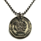 1992 Peru 1 Sol coin pendant Peruvian escudo llama Cuzco Lima Puno alpaca Quechua Inca Ica Paracas Huaraz Cajamarca Iquitos Cusco n002562