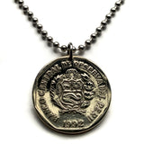 1992 Peru 1 Sol coin pendant Peruvian escudo llama Cuzco Lima Puno alpaca Quechua Inca Ica Paracas Huaraz Cajamarca Iquitos Cusco n002562