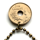 1990 España Spain 25 Pesetas coin pendant 1992 Barcelona Summer Olympics High Jump Fosbury flop scissors track and field Catalonia n003976