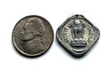 1967 India 5 Paise coin pendant Sarnath Lion Capital Ashoka Mumbai Delhi Kolkata Chennai Bengaluru Hyderabad Ahmedabad Pune Gujarat n003973