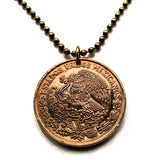 1973 Mexico 20 Centavos coin pendant Mexican eagle Iztapalapa Jalisco Morelia Zapopan Toluca Pachuca Morelos Gutiérrez Chihuahua n003970