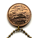 1973 Mexico 20 Centavos coin pendant Mexican eagle Iztapalapa Jalisco Morelia Zapopan Toluca Pachuca Morelos Gutiérrez Chihuahua n003970