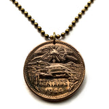 1944 Mexico 20 Centavos coin pendant Pirámide del Sol Teotihuacán Tzacualli Calzada de los Muertos Toltecs Edomex Cerro Gordo Aztecas n000534