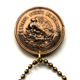 1944 Mexico 20 Centavos coin pendant Pirámide del Sol Teotihuacán Tzacualli Calzada de los Muertos Toltecs Edomex Cerro Gordo Aztecas n000534