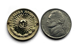 1976 Argentina 1 Peso coin bracelet Sol de Mayo Buenos Aires Córdoba Rosario Mendoza La Plata Tucumán Mar del Plata Salta Santa Fe b000196