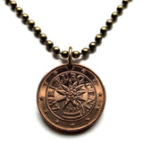 2005 Austria Osterreich 2 Euro Cent coin pendant Edelweiss mountain flower Alpine plant daisy sunflower botanical Vienna Graz Linz Salzburg Innsbruck Klagenfurt Villach Wels Sankt Pölten Dornbirn Wiener Edelweiß planika floare de colț  n000567