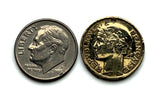 1939 France 50 Centimes coin pendant World War 2 era French Marianne Paris Marseille Lyon Strasbourg Toulouse Nantes Rennes Reims Le Havre Toulon Mont Saint-Michel Louvre Seine n000532