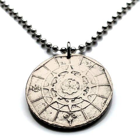 1989 Portugal 20 Escudos coin pendant nautical compass 5 Quinas caravela ship navigate Lisbon Porto Coimbra Braga Sintra Algarve Aveiro Faro Madeira Gaia Guimarães Ourique Beja n000887
