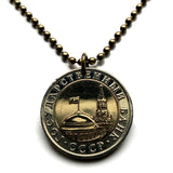 1991 Russia Soviet Union USSR CCCP 10 Rouble coin pendant Moscow Kremlin Spasskaya Tower Borovitskaya Senate Palace dome Kitay-gorod n003971