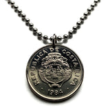 1984 Costa Rica 2 Colones coin pendant escudo Costarricense San Jose Puerto Limón Alajuela Liberia Puntarenas San Vicente Barranca ticos América Central Heredia Cinco Esquinas Desamparados Tamarindo Arenal Cartago Puntarenas Cocos Poás Nicoya n001662