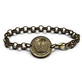 1973 Greece Hellas 1 Drachma coin bracelet Greek little owl of Athena glaux phoenix Pallas Athens Acropolis Parthenon Tetradrachm b000002