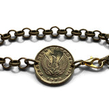 1973 Greece Hellas 1 Drachma coin bracelet Greek little owl of Athena glaux phoenix Pallas Athens Acropolis Parthenon Tetradrachm b000002