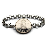 1979 Denmark Danmark 1 Krone coin bracelet Danish crown blue lions rigsvaben Danes Danskere Copenhagen Aarhus Odense Aalborg Esbjerg Randers b000194