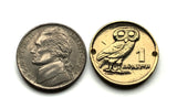 1954 Griechenland Hellas 1 Drachme Münze Armband Schmuck Hellenisches griechisches weißes Kreuz Herakles Athen Thessaloniki Santorini Patras Rhodos Mykonos Sparta Kreta Mazedonien Volos Pella Theben Meteora b000115