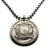 1980 Dominikanische Republik 25 Centavos Münze Anhänger Halskette Schmuck Escudo Dominica Santo Domingo Santiago Punta Cana Cibao La Vega Puerto Plata San Cristóbal La Romana Boca Chica Ciudad Colonial San Pedro Macorís n000125