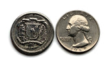 1980 Dominikanische Republik 25 Centavos Münze Anhänger Halskette Schmuck Escudo Dominica Santo Domingo Santiago Punta Cana Cibao La Vega Puerto Plata San Cristóbal La Romana Boca Chica Ciudad Colonial San Pedro Macorís n000125