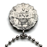 1970 Rwanda 2 Francs coin pendant Rwandese coat of arms Kinyarwanda Kigali Banyarwanda Ruhengeri Butare Muhanga Bantu Batwa people East Africa Great Lakes Hutu Abahutu Tutsi Twa people Swahili n002357