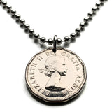 1959 Canada 5 Cents coin pendant Canadian beaver maple leaves Toronto Montreal Vancouver Calgary Edmonton Ottawa Québec Winnipeg n003968