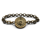 1976 Argentina 1 Peso coin bracelet Sol de Mayo Buenos Aires Córdoba Rosario Mendoza La Plata Tucumán Mar del Plata Salta Santa Fe b000196