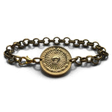 1976 Argentina 1 Peso coin bracelet Sol de Mayo Buenos Aires Córdoba Rosario Mendoza La Plata Tucumán Mar del Plata Salta Santa Fe b000196