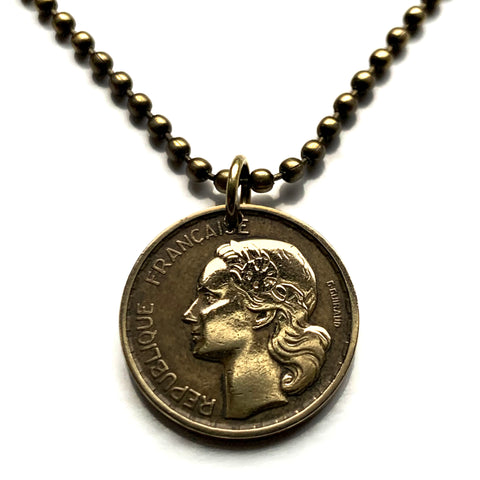 1951 France 10 Francs coin pendant French Marianne Paris Lyon Marseille Lille Nantes Nice Toulouse Bordeaux Rennes Reims Avignon Saint-Étienne Havre Carcassonne Mont Saint-Michel Montpellier n001474
