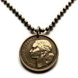 1957 France 10 Francs coin pendant French Marianne Paris Lyon Marseille Lille Nantes Nice Toulouse Bordeaux Rennes Reims Avignon Saint-Étienne Havre Carcassonne Mont Saint-Michel Montpellier n001474