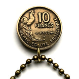 1957 France 10 Francs coin pendant French Marianne Paris Lyon Marseille Lille Nantes Nice Toulouse Bordeaux Rennes Reims Avignon Saint-Étienne Havre Carcassonne Mont Saint-Michel Montpellier n001474