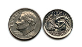 1960's Singapore Singapura 5 Cents coin earrings Oriental darter Snake bird Lion City Bedok Yishun Choa Chu Kang Punggol Ang Mo Kio e000708