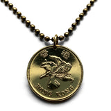 1997 British UK Hong Kong China 50 Cents coin pendant Bauhinia orchid flower blossom floral Sham Shui Po Yau Tsim Mong Kwai Tsing Tai Po Sha Tin n000043