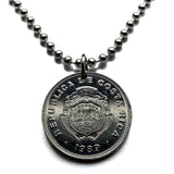1982 - 1984 Costa Rica 1 Colon coin pendant escudo Costarricense San Jose Puerto Limón Alajuela Liberia Puntarenas San Vicente Barranca ticos América Central Heredia Cinco Esquinas Desamparados Tamarindo Arenal Cartago Puntarenas Cocos Poás Nicoya n003900