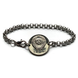 1962 Soviet Union CCCP USSR communist Russia 15 Kopecks coin bracelet hammer & sickle Moscow Saint Petersburg Karl Marx Lenin Stalin b000197