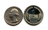 1977 Colombia 1 Peso coin pendant Colombian Simon Bolivar Bogota Medellin Cali Barranquilla Cartagena Pereira Santander Antioquia Valle del Cauca Cúcuta Caldas Bucaramanga cumbia parcero paisa n002221