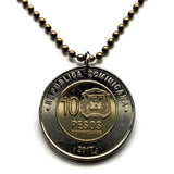 2005 Dominikanische Republik 10 Pesos Münze Anhänger Halskette Schmuck Santo Domingo Santiago Punta Cana Cibao La Vega Puerto Plata San Cristóbal La Romana Boca Chica Ciudad Colonial San Pedro de Macorís n001499