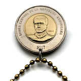 2005 Dominikanische Republik 10 Pesos Münze Anhänger Halskette Schmuck Santo Domingo Santiago Punta Cana Cibao La Vega Puerto Plata San Cristóbal La Romana Boca Chica Ciudad Colonial San Pedro de Macorís n001499
