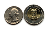 2005 Dominikanische Republik 10 Pesos Münze Anhänger Halskette Schmuck Santo Domingo Santiago Punta Cana Cibao La Vega Puerto Plata San Cristóbal La Romana Boca Chica Ciudad Colonial San Pedro de Macorís n001499