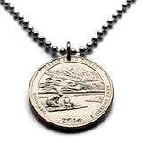 2014 USA Quarter 25 Cent coin pendant Great Sand Dunes San Luis Valley Rio Grande rift Alamosa Saguache County Medano Creek Colorado n003984