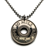 1937 Palestine 10 Mils West Bank Gaza Strip Al-Quds Abu Dis coin pendant Palestinian olive wreath East Jerusalem Arabic Hebrew Israel n001349