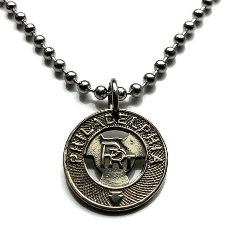 Vintage PRT Philadelphia Rapid Transit metro token pendant street cars trolley buses transportation Good For 1 Fare Pennsylvania n001030