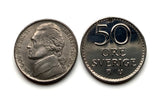 1970 Suecia 50 Ore moneda colgante corona sueca inicial GA Estocolmo Sverige Västerås Helsingborg Norrköping Smolandia Nordic Norse n000553
