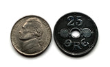 1944 Denmark Danmark 25 Ore coin pendant World War 2 Nazi Germany Occupation Danish crown initial C R X Danskere Danes Copenhagen Aarhus Odense Aalborg Esbjerg Randers Scandinavia Nordic Zealand Funen Vikings Jutland n003604