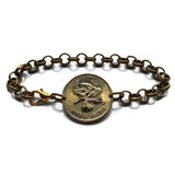 1995 British Hong Kong China 50 Ct coin bracelet Bauhinia orchid flower blossom Sham Shui Po Yau Tsim Mong Kwai Tsing Tai Po Sha Tin b000202