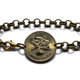 1995 British Hong Kong China 50 Ct coin bracelet Bauhinia orchid flower blossom Sham Shui Po Yau Tsim Mong Kwai Tsing Tai Po Sha Tin b000202