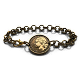 1953 France 10 Francs French coin rolo link bracelet jewelry Marianne Paris Marseille Lyon Toulouse Le Havre Bordeaux Nice Strasbourg Carcassonne Nantes Lille Montpellier Dijon Rennes Reims Avignon Metz Toulon Angers Dijon b000034