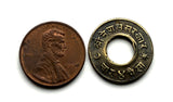 1955 Nepal 4 Paisa coin pendant Bullet Paisa Gurkha soldiers World War 2 rifle bullet casings Khukuri Kathmandu Himalayas Shah Dynasty Kingdom of Gorkha Khas Kura Devanagari alphabet Nagari Tibet Brahmi Khas Mount Everest Gorkhas Imperial Japanese n002093