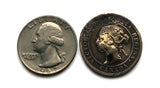 1897 Canada 1 Cent coin pendant necklace jewelry Canadian Queen Victoria maple leaves Toronto Ottawa Montreal Quebec Ontario Vancouver Calgary British Columbia Alberta Nova Scotia New Brunswick Manitoba n001053