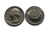 1956 Colombia 20 Centavo coin bracelet flags Andean condor Bogotá Valle del Cauca Soledad Bello Ibagué Villavicencio Pereira Armenia b000203